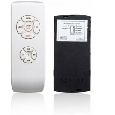 Ventilador de techo universal blanco con control remoto, kit de distribución inalámbrica de 110 V/220 V para hogar, oficina y hotel,