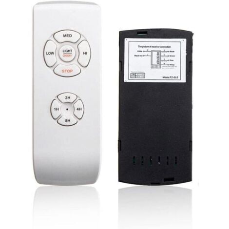 Ventilador de techo universal con control remoto, 110 V/220 V, kit de distribución inalámbrico para hogar/oficina/hotel/comedor, blanco
