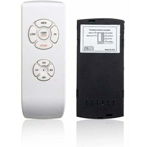 Ventilador de techo universal KZQ con control remoto, kit de distribución inalámbrica de 110 V/220 V para hogar, oficina, hotel y oficina, color blanco