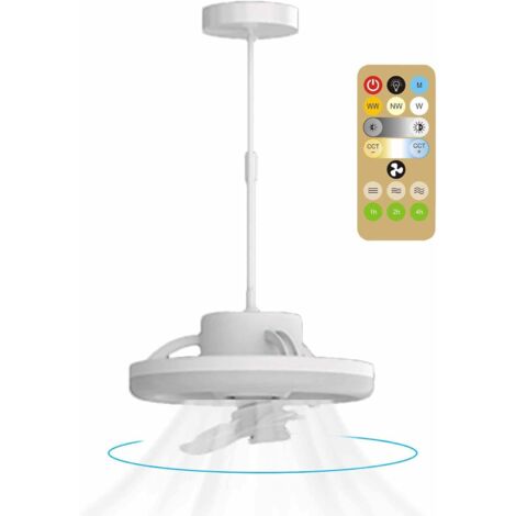 Ventilador de techo ZOLGINAH 48W  Ventiladores de techo con luces y control remoto  Plafón LED de 3 colores con ventilador de 3 velocidades y soporte