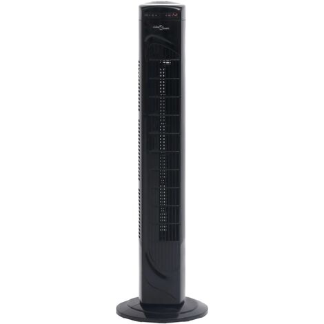 Ventilador de torre con mando y temporizador Φ24x80 cm negro