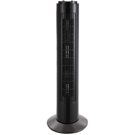 Ventilador de torre cuco negro 3velocidades 50w temporizador rotatorio 78x22x22 cm