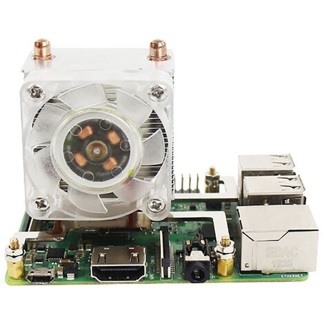 Ventilador de torre de refrigeración, radiador, CPU, luz RGB para Raspberry Pi 4B/3B + LED