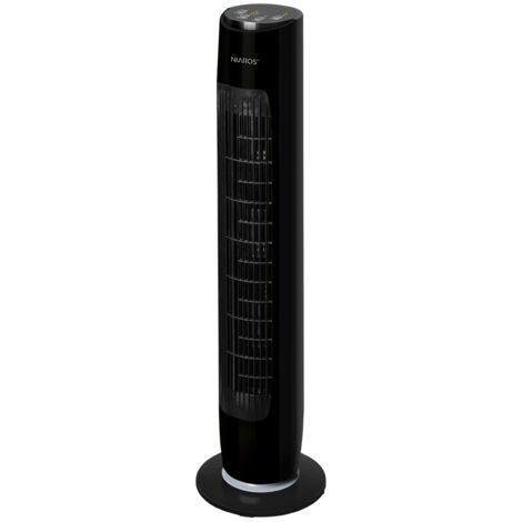 Ventilador de torre oscilante con mando 45W Negro