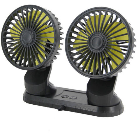 Ventilador de verano para coche de 10 W con alimentación USB, cabezal doble giratorio multiángulo, 3 velocidades, ABS, accesorio de refrigeración para coche,