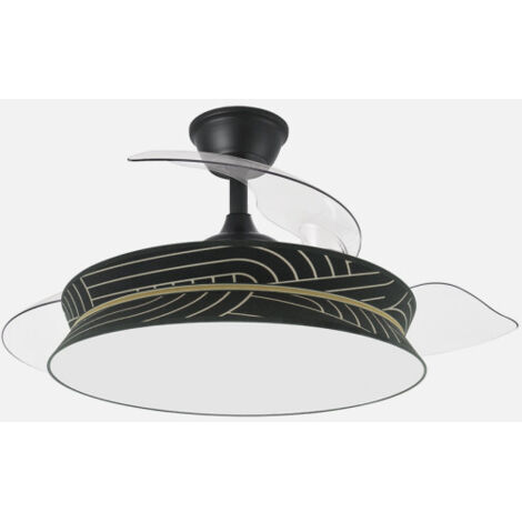 Ventilador decor 72w negro/negro plata 108d 3asp 7200lm 3000-4000-6000k remoto+memo+temp