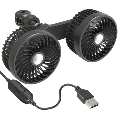 Ventilador eléctrico para el asiento trasero del coche, velocidad regulable, rotación de 360°, para una refrigeración óptima en el habitáculo.