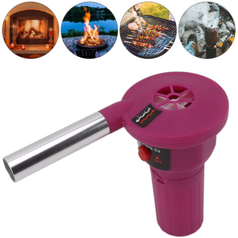 Ventilador eléctrico portátil de 5 V con puerto USB para cocinar, asar a la parrilla y acampar. Fabricado en ABS y aleación de aluminio, tamaño compacto (7,5 cm) para picnics y viajes.