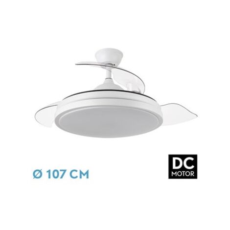 Ventilador ESCORPION dc 59w blanco 3 aspas desplegables 107 cm 5960lm 3000-4000-6000k