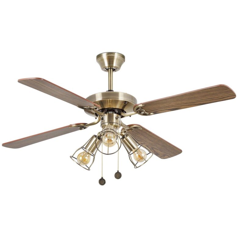 

Faro Barcelona - YAKARTA Ventilador de techo oro viejo con luz - ORO VIEJO
