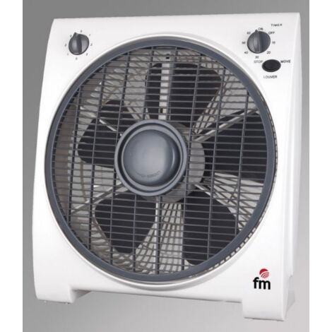 VENTILADOR FM BF4 BOX FAN, 30CM. 3 VELOCID. 45W. TEMPORIZAD. 60 MIN.