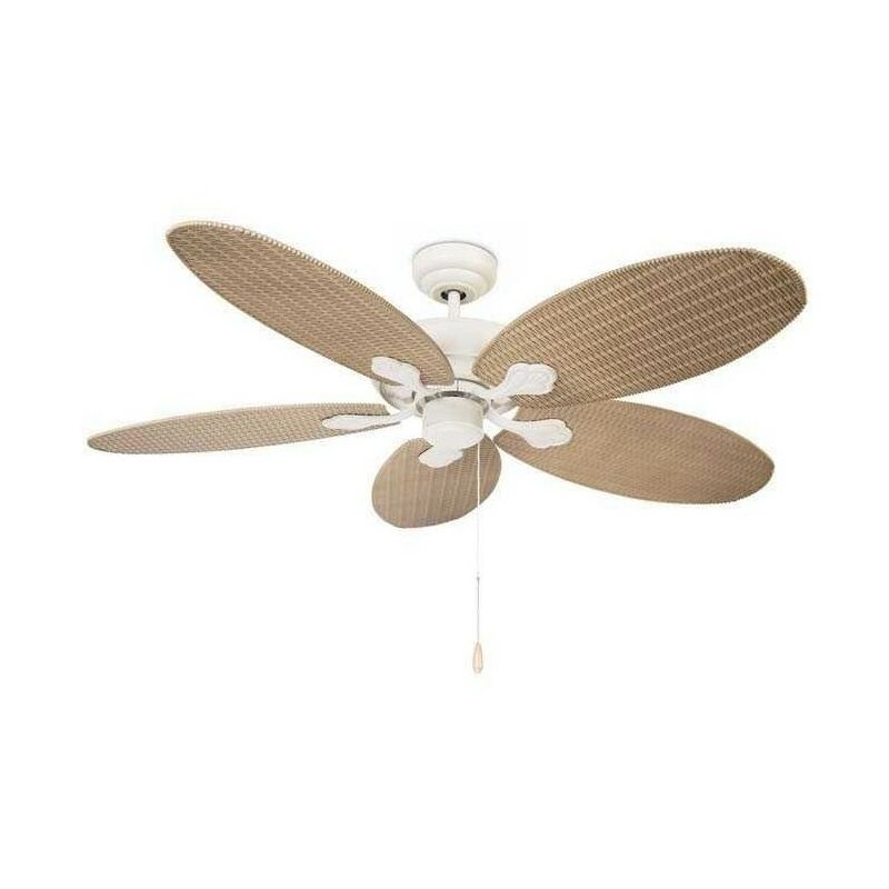 

Leds-c4 - Ventilador de techo PHUKET BLANCO roto con aspas de ratan sintetico de LEDS C-4