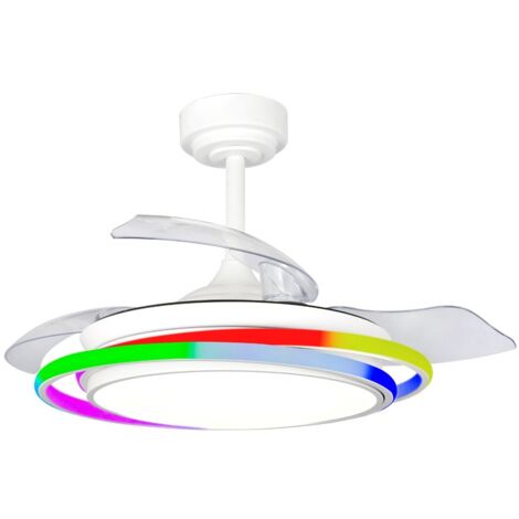 Ventilador LED aspas plegables Antila Mini RGB CCT (45W)  Blanco