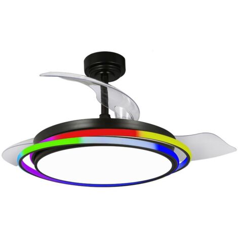 Ventilador LED aspas plegables Antila RGB CCT (65W) Negro