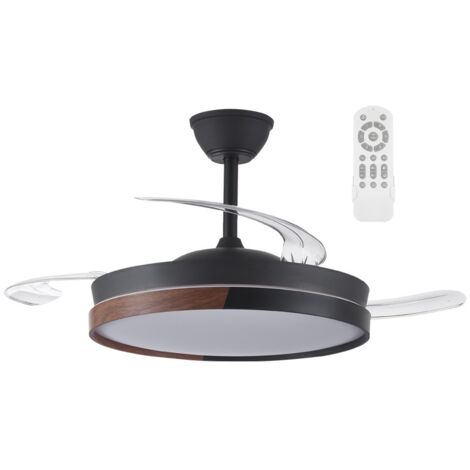 Ventilador LED aspas plegables Arpino Negro CCT Dim (48W)