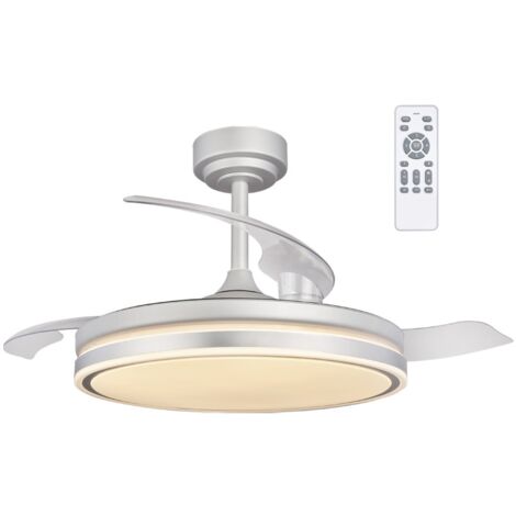 Ventilador LED aspas plegables Perla Gris CCT Dim (72W)