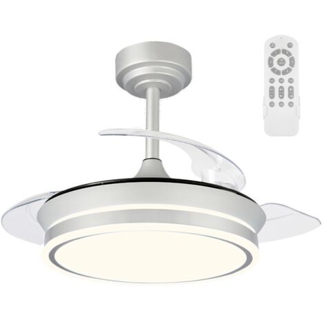 Ventilador LED aspas plegables Perla Mini Gris CCT Dim (46W)