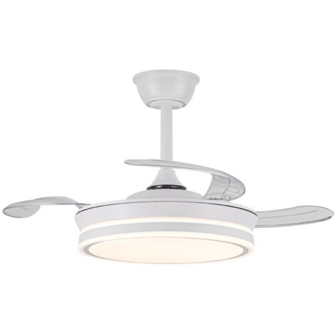 Ventilador LED aspas retráctiles Evo Mini CCT Dim Smart (46W)  Blanco