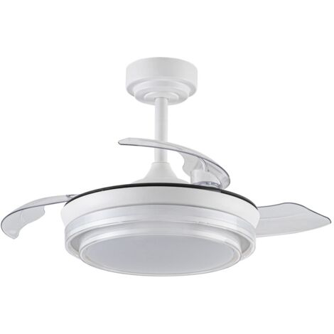 Ventilador LED aspas retráctiles Lander Mini Blanco 46W 5520 Lm CCT