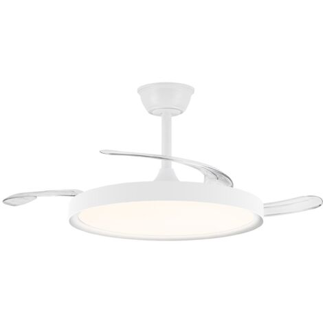 Ventilador LED aspas retráctiles Polaris CCT Dim (43W)  Blanco