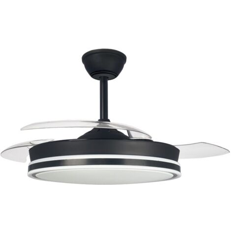 Ventilador LED aspas retráctiles Supereco Negro 45W 4400Lm CCT
