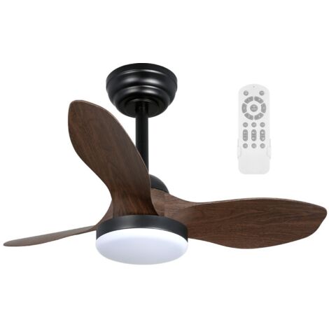 Ventilador LED Cavil Mini S Negro+Madera CCT Dim (20W)