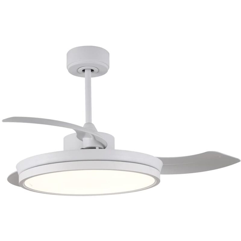 

Cristalrecord - Ventilador LED con aspas plegables Areca (48W) | Blanco
