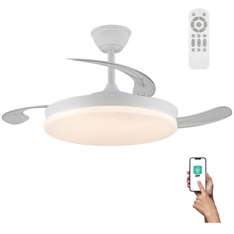 Ventilador LED con aspas retráctiles Covery Evo CCT Dim Smart (72W)