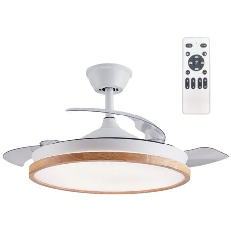 Ventilador LED con aspas retráctiles Palmer Blanco CCT Dim (36W)
