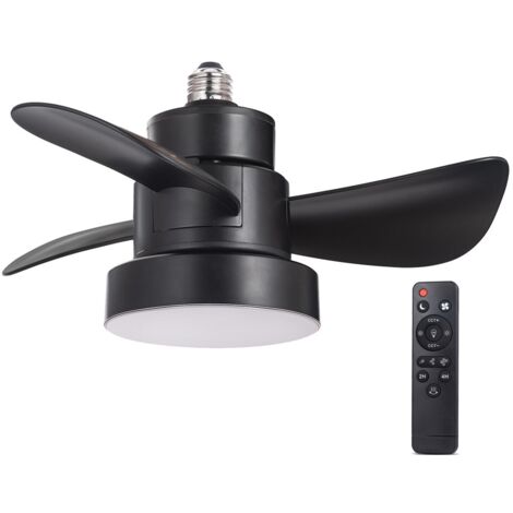 Ventilador LED rosca E27 Debu Negro CCT Dim (15W)