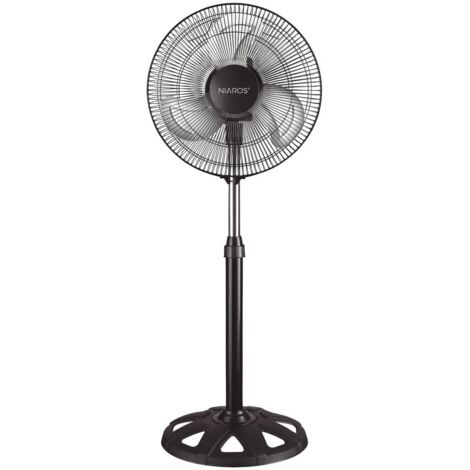 Ventilador metálico de pie "Vicari" (37W motor AC 230V) Ø34cm de altura regulable color negro
