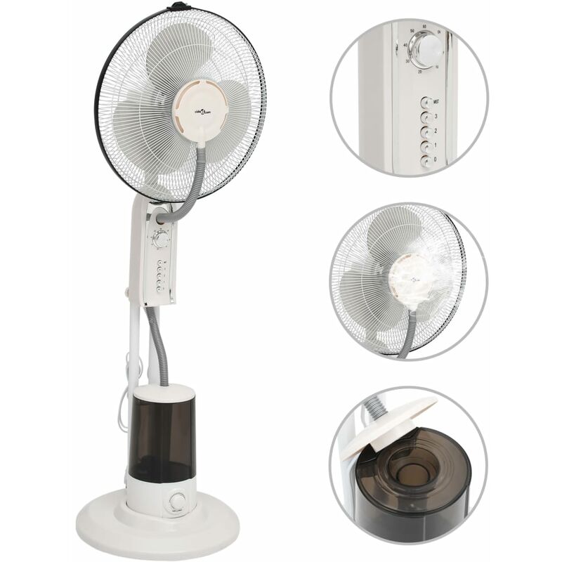 

Ventilador nebulizador de pie 3 velocidades blanco - Blanco