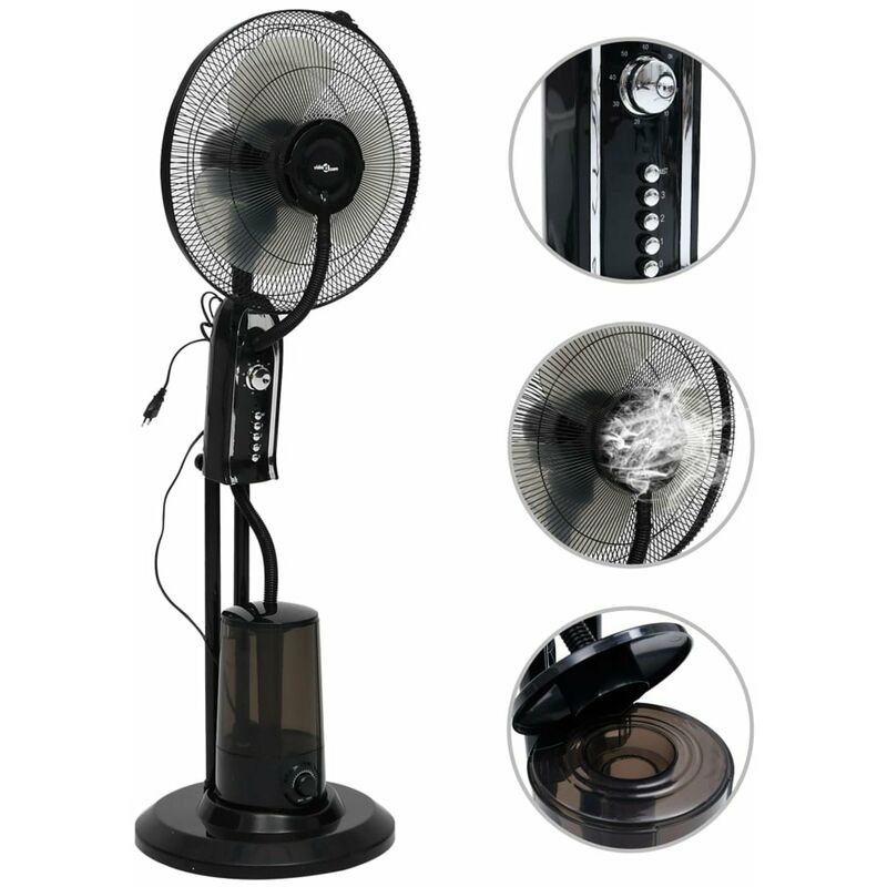 

Ventilador nebulizador de pie 3 velocidades negro