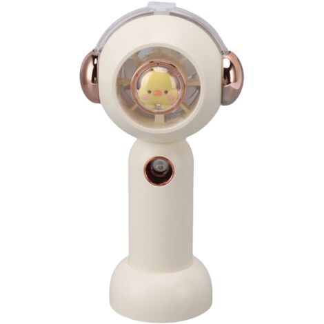 Ventilador nebulizador pequeño, bonito y silencioso ventilador de bolsillo para el hogar, función de atomización (blanco)