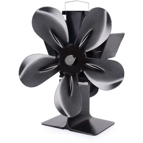 Ventilador para estufa de leña - Ventilador de chimenea con 5 aspas - Ventilador autoalimentado - Ventilador accionado por calor - Flujo de aire silencioso y ecológico