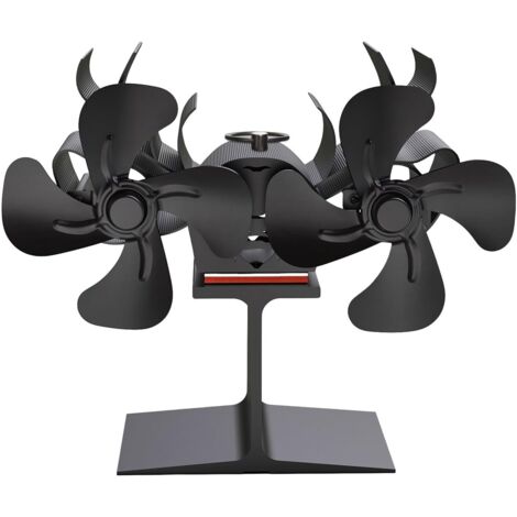 Ventilador para estufa sin necesidad de pilas, ventiladores de doble cabezal para chimenea, funcionamiento silencioso para una rápida calefacción de la leña.