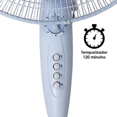 Ventilador Pie 40CM 40 W FM FMP420 Temporizador Blanco
