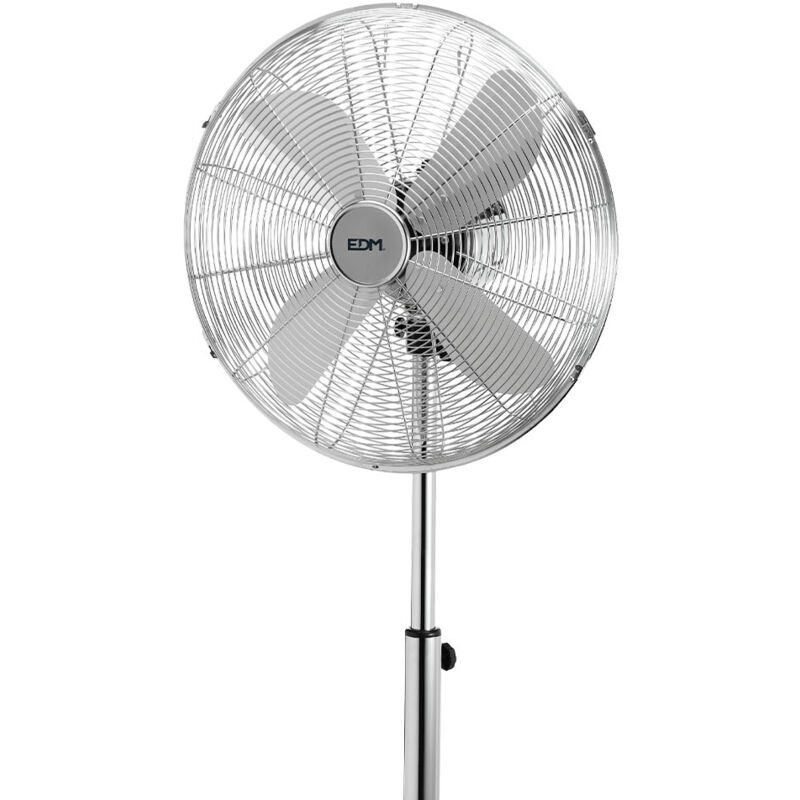 

EDM 33973 VENTILADOR PIE CON BASE CIRCULAR CROMADO 60W Ø ASPAS 40 cm ALTURA REGULABLE 90-116 cm.