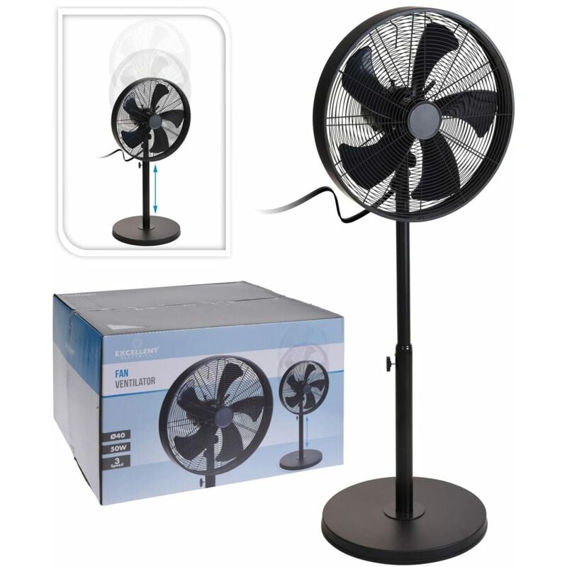 

Excellent Electrics Ventilador de pie negro 50 W 40 cm - Negro
