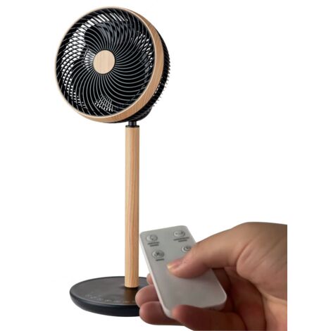 Ventilador pie Colibrí negro madera 25W motor DC negro madera