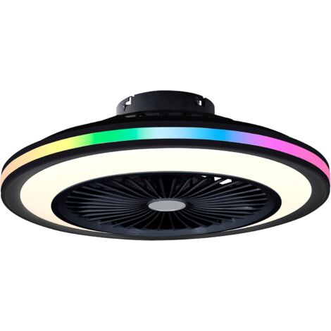 Ventilador Plafón de Techo con Luz Led RGB SLIM AIR Negro