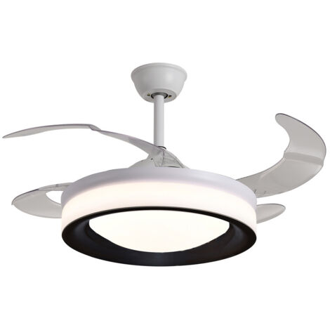 Ventilador Plafón de Techo TITAN, BEL AIR HOME - Motor DC con Aspas Desplegables con Luz Led 36W (3000K, 4000K, 6500K) Con Mando a Distancia Incluido (BLANCO/NEGRO)