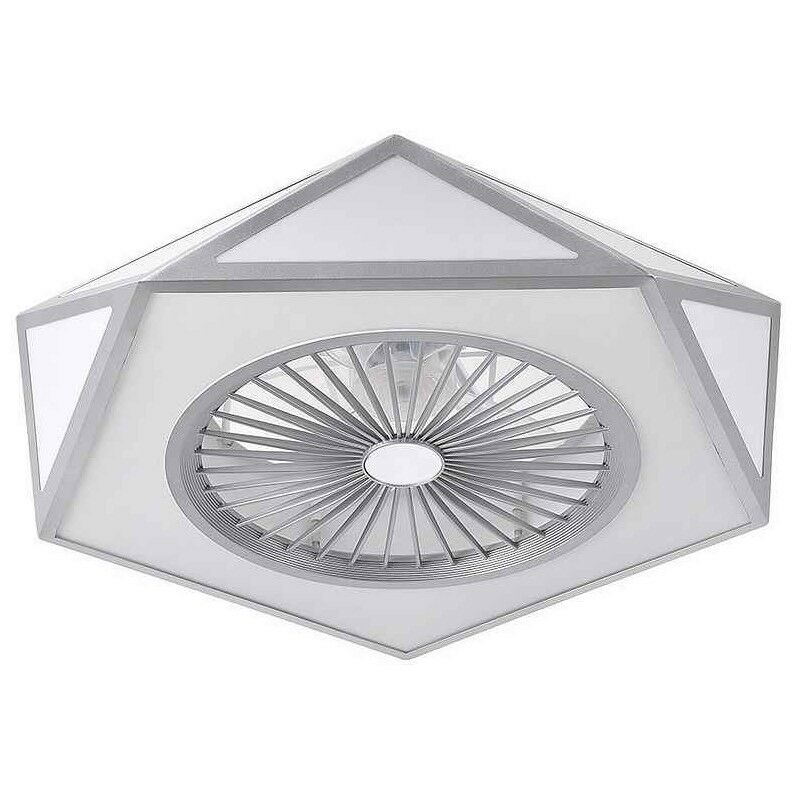 Ventilador led integrado ORA plata con aspas interiores Gris -