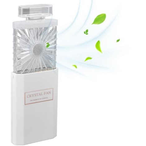 Ventilador portátil con 3 velocidades 【Iluminación potente】 Recargable por USB, compacto 【Diseño único】 Plástico ABS, ideal para viajes, oficina y hogar