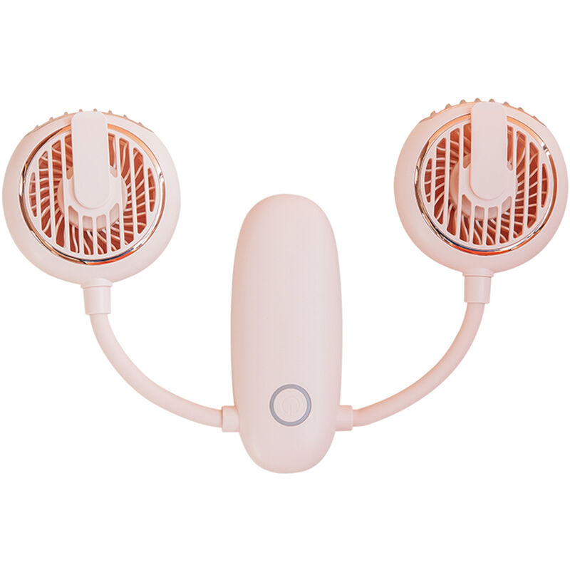 

Happyshopping - Ventilador portatil con banda para el cuello, ventilador personal de mano, alimentado por USB,Rosa