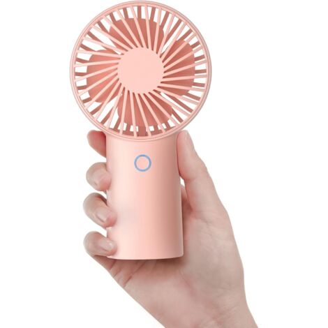 Ventilador portátil, mini ventilador de mano de 4000 mAh, pequeño ventilador USB recargable [5-20 horas de funcionamiento] Ventilador personal a batería con 3 velocidades para exteriores/oficina, rosa