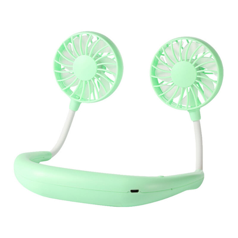 

Happyshopping - Ventilador Portatil, Mini Ventilador USB Personal Pequeno Manos Libres, Ventilador de Cuello Recargable 3 Velocidades,Verde