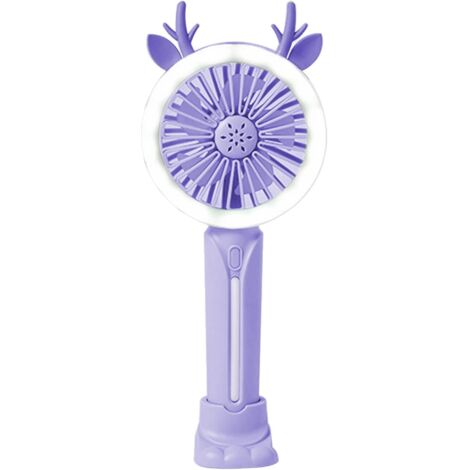 Ventilador portátil recargable por USB - Práctico - Ideal para estudiantes y oficinas - Pequeño ventilador portátil, morado