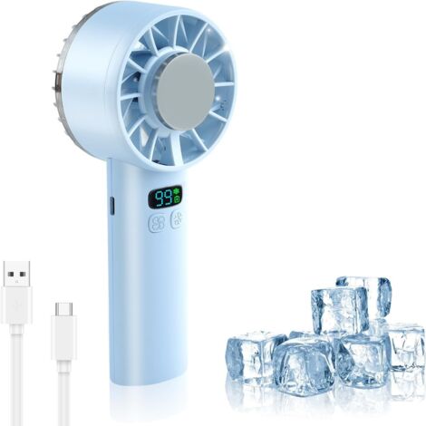 Ventilador De Mano Turbo Recargable – 5 Velocidades, Pantalla LED, Batería 4000 MAh, Plegable Para Viajes