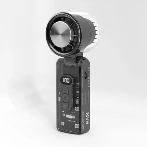 Ventilador portátil, ventilador LED, batería recargable, compañero de viaje, perfecto para la playa, 7,56 x 3,15 x 2,36 pulgadas, negro